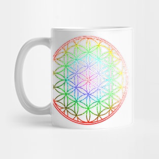 Flower of Life, Rainbow Faux Foil Mug